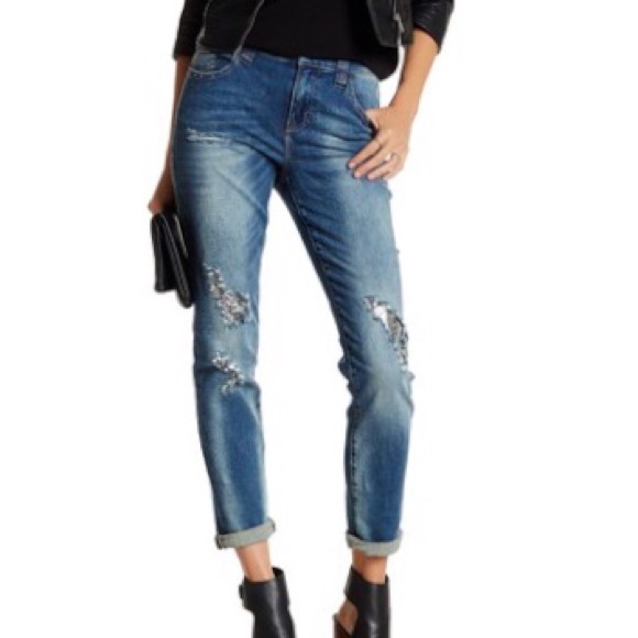 Seven7 Denim - Seven7 Sequined Girlfriend Jeans